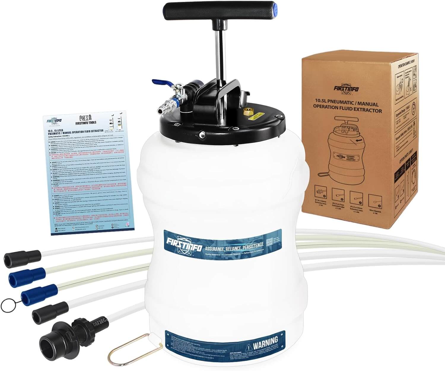 FIRSTINFO Patented 10.5L Manual/Pneumatic Oil Change Extractor Pump Review